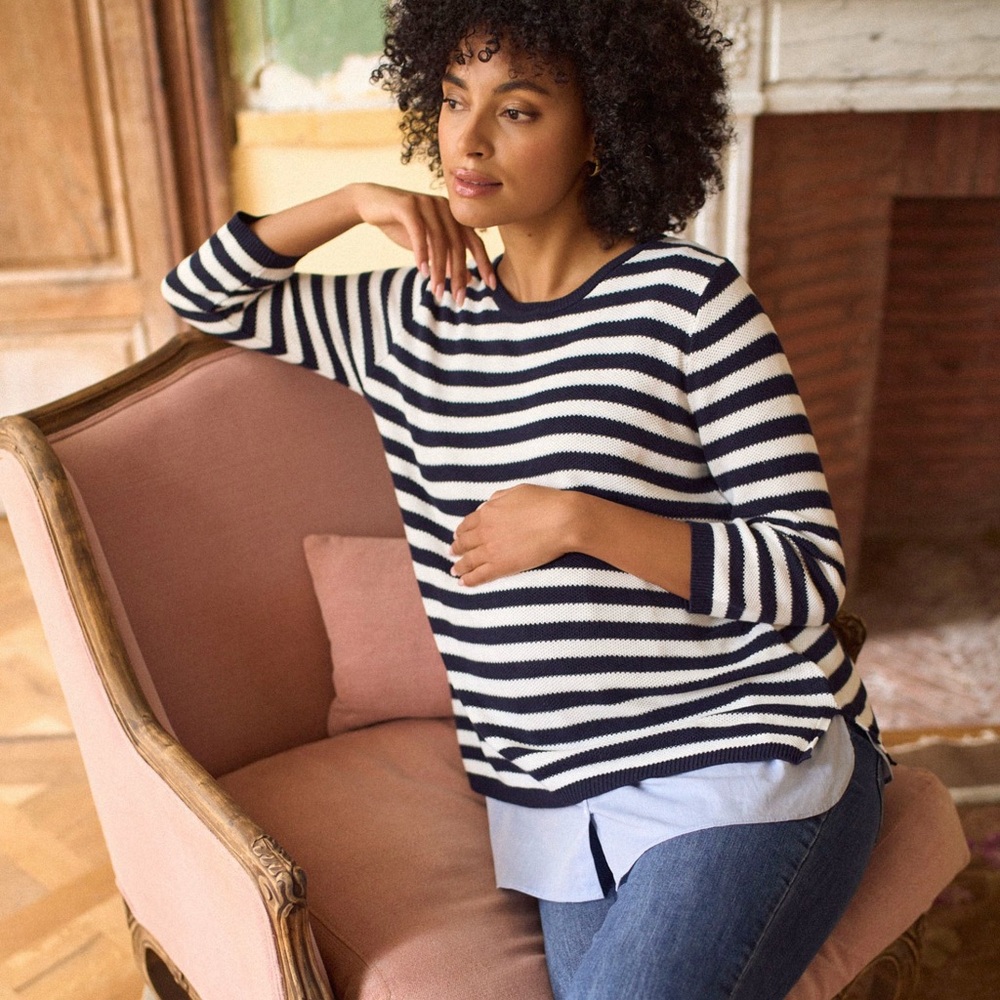 Seraphine Maternity & Nursing Layered Sweater+Tank - Picture 2 of 16